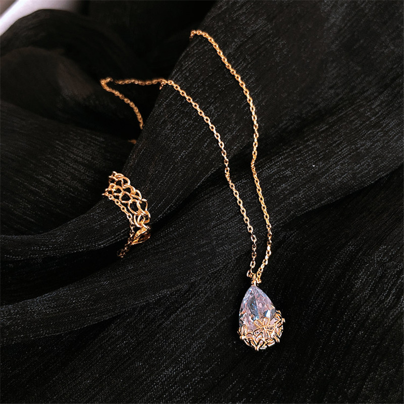14K Altın Su Damlası Lab Elmas - Moissanite Pendant Necklace Solitaire incelemesi ve fiyatı
