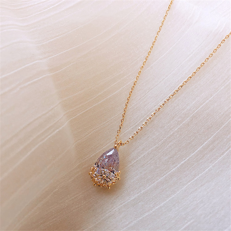 14K Altın Su Damlası Lab Elmas - Moissanite Pendant Necklace Solitaire incelemesi ve fiyatı