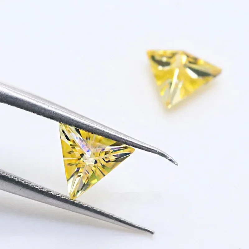 MOJY Üçgen Kesim Limon Sarı Ge - Gra Certificate Loose Moissanite Stone incelemesi ve fiyatı
