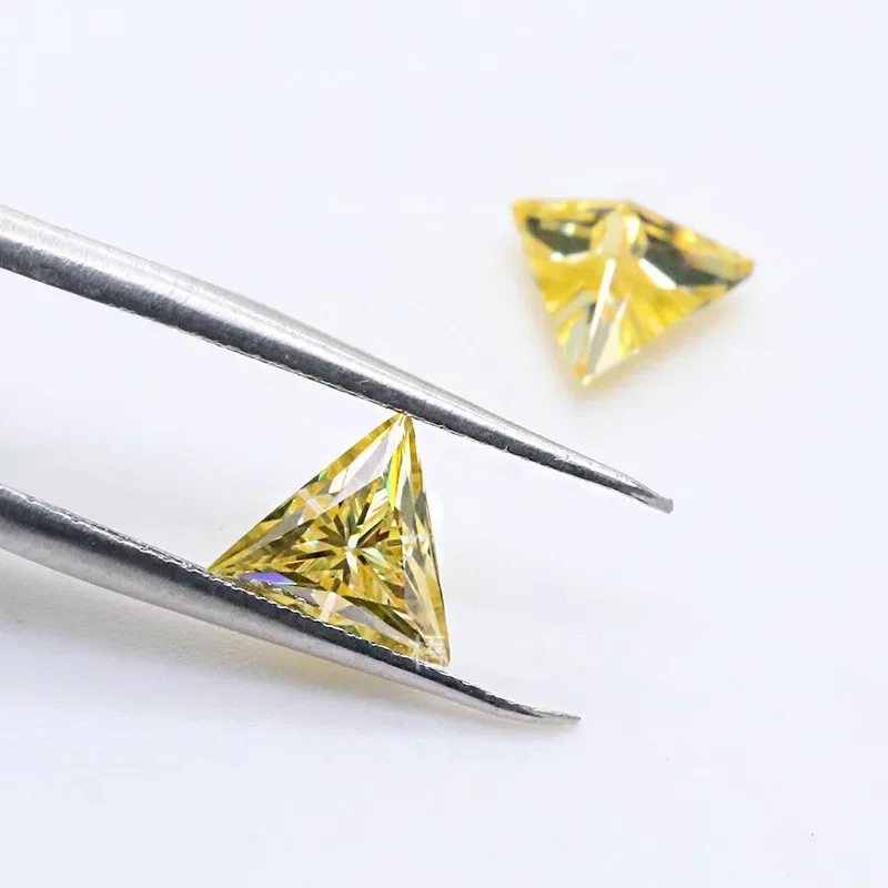 MOJY Üçgen Kesim Limon Sarı Ge - Gra Certificate Loose Moissanite Stone incelemesi ve fiyatı