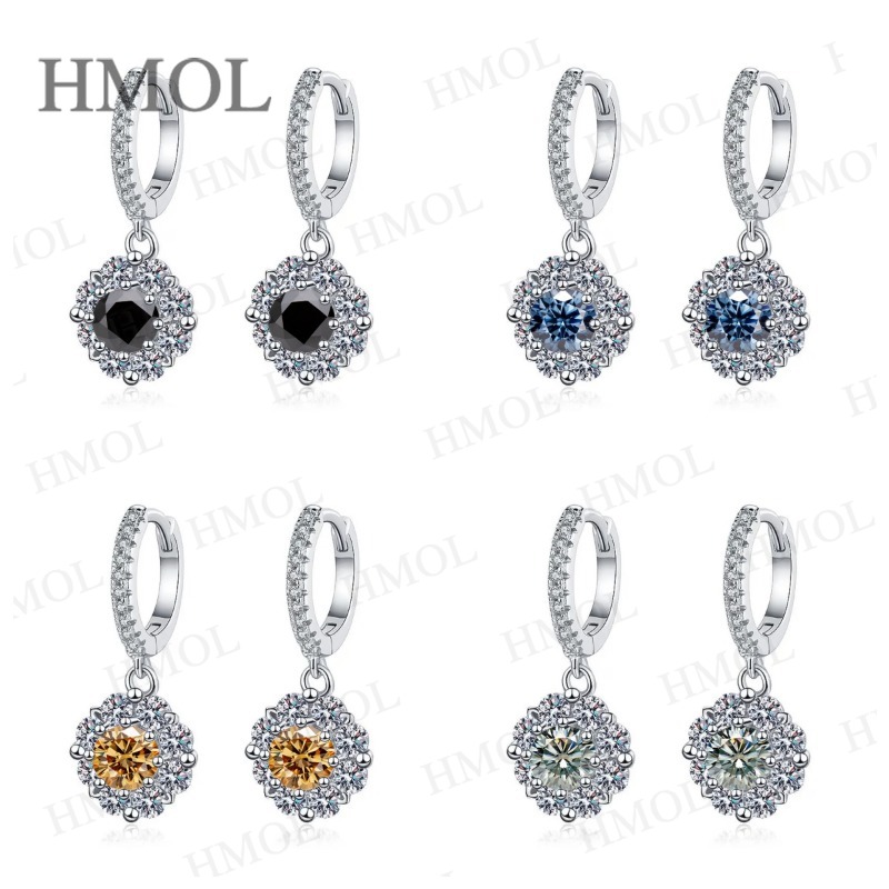 Yuvarlak Kesim 1CT Mozanit Küp - Moissanite Stud Earrings Round Cut 1Ct incelemesi ve fiyatı