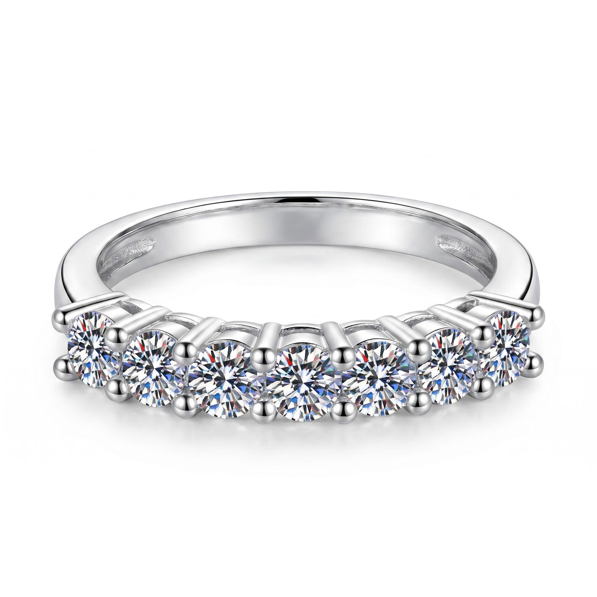 Iris Moissanite Yüzük, Dantel  - Moissanite Eternity Band Ring Stackable incelemesi ve fiyatı