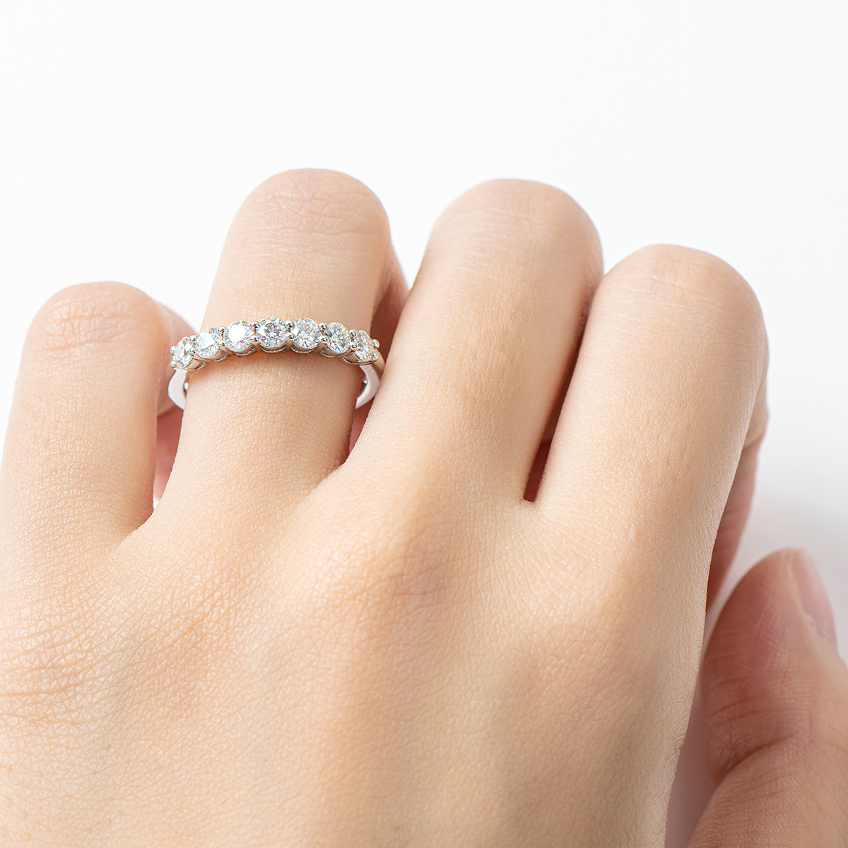 Iris Moissanite Yüzük, Dantel  - Moissanite Eternity Band Ring Stackable incelemesi ve fiyatı