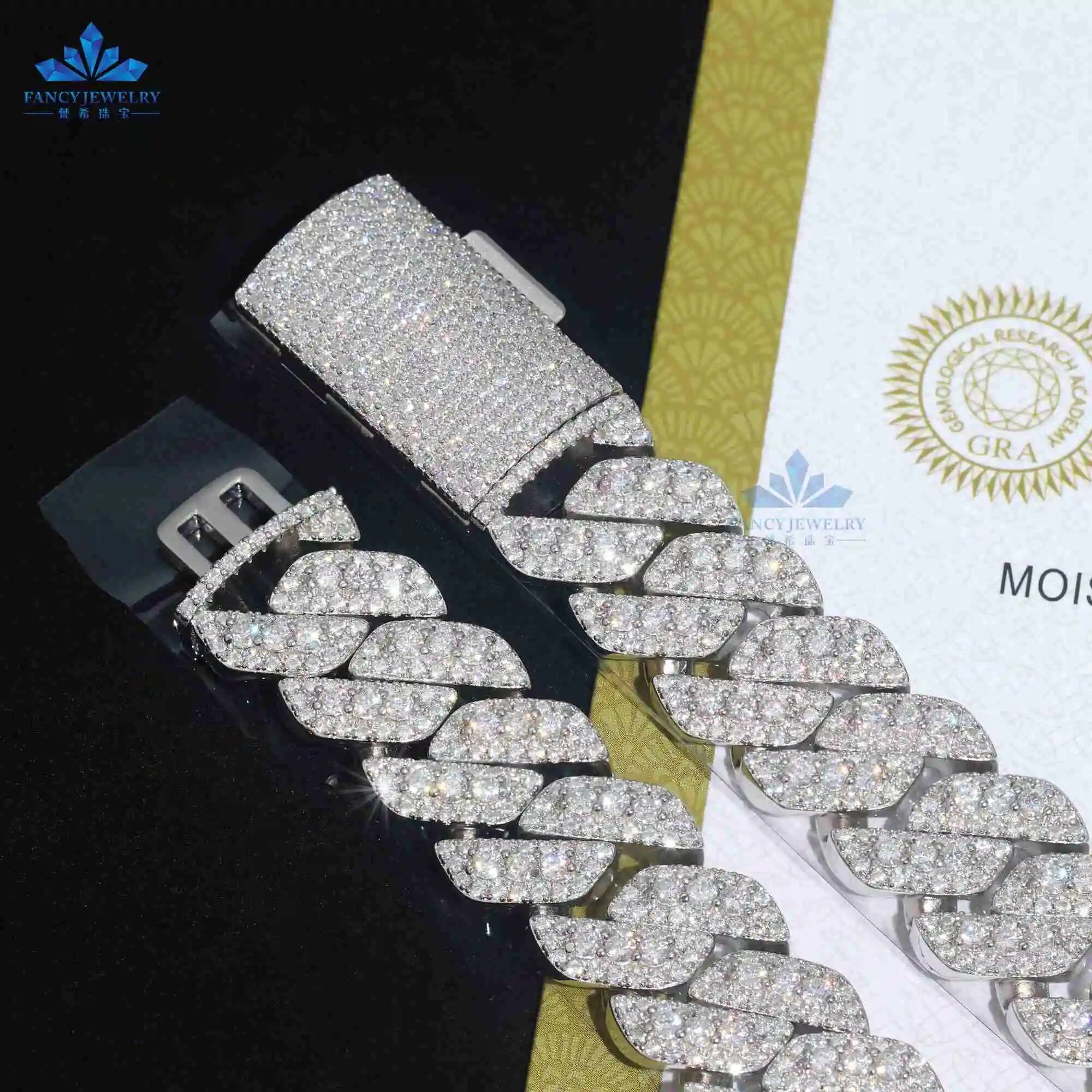 Moda Lüks Takı Hip Hop Buzlu M - Moissanite Cuban Link Chain Iced Out incelemesi ve fiyatı