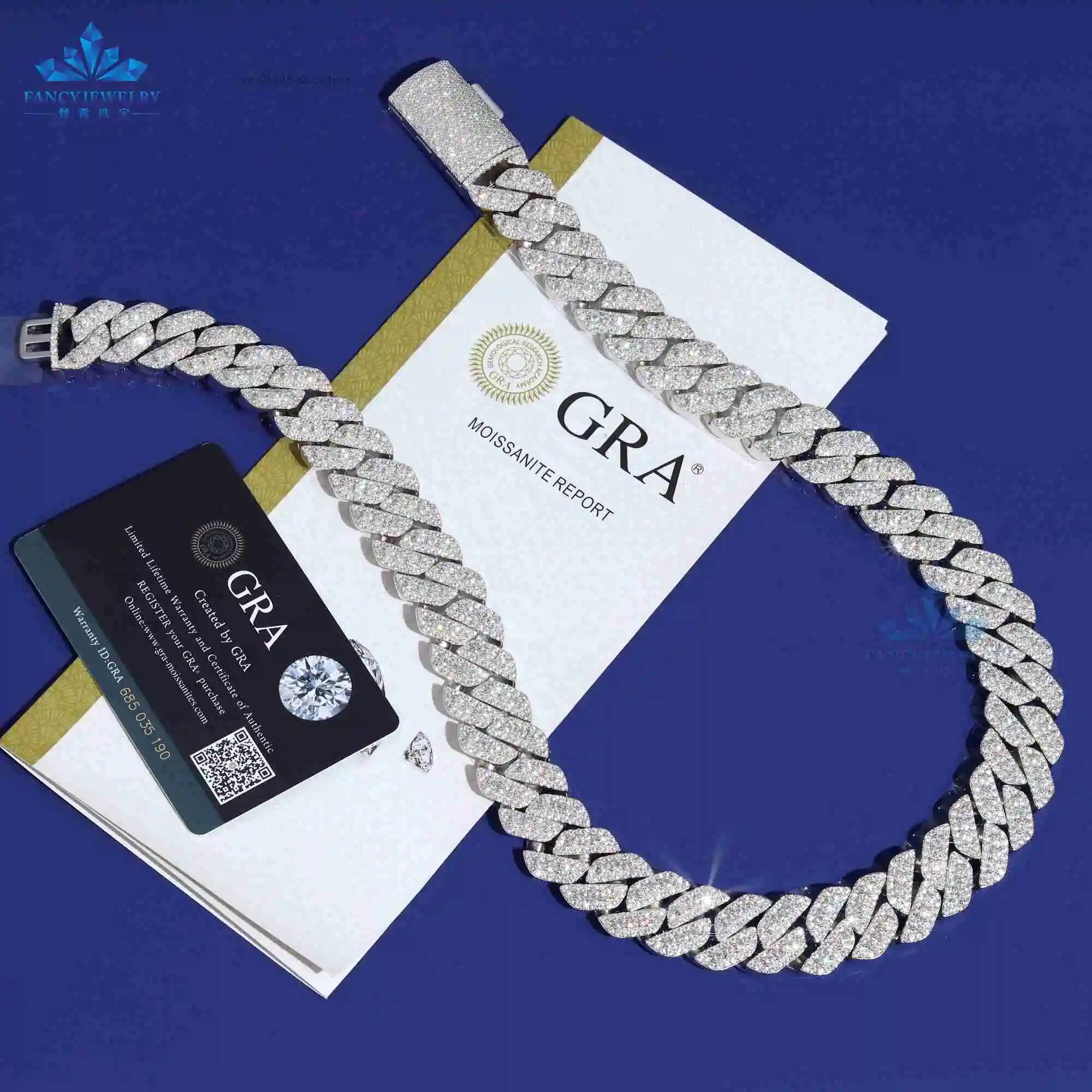 Moda Lüks Takı Hip Hop Buzlu M - Moissanite Cuban Link Chain Iced Out incelemesi ve fiyatı