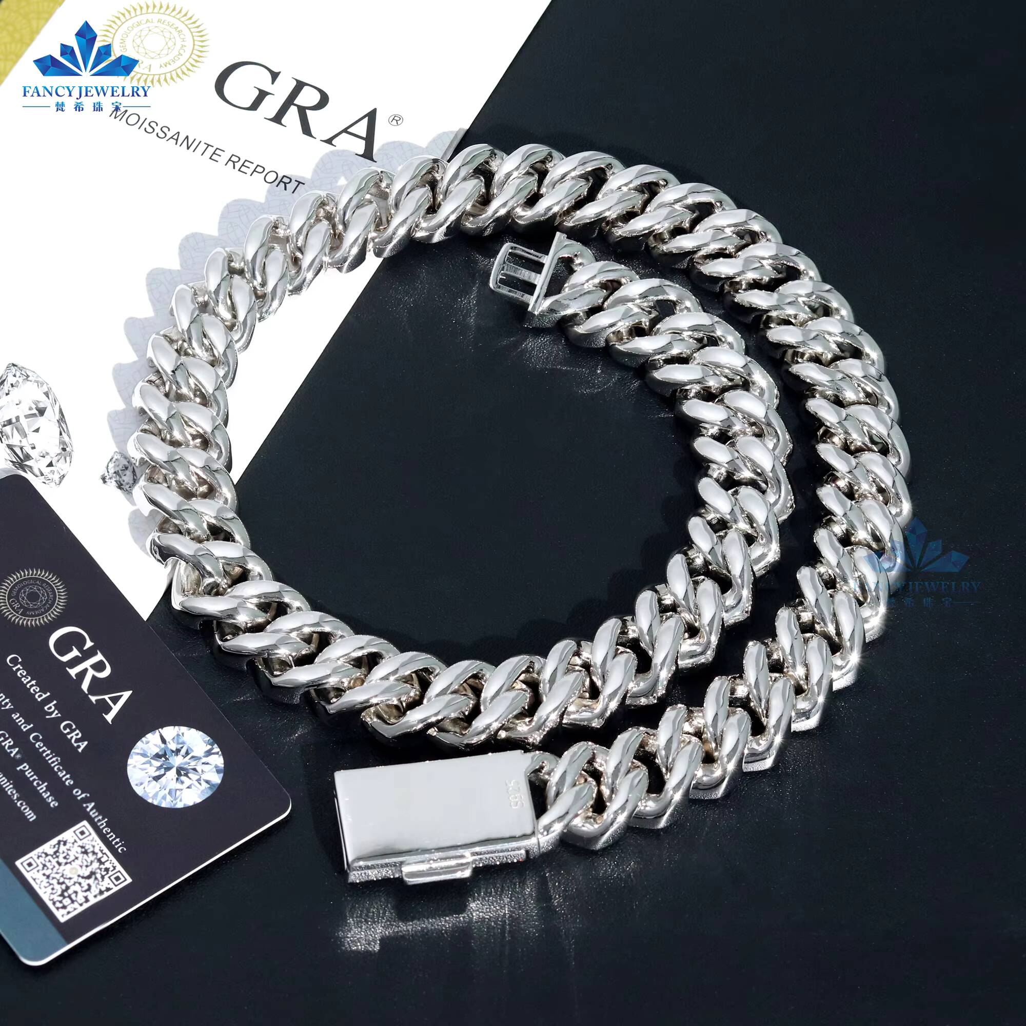 Moda Lüks Takı Hip Hop Buzlu M - Moissanite Cuban Link Chain Iced Out incelemesi ve fiyatı