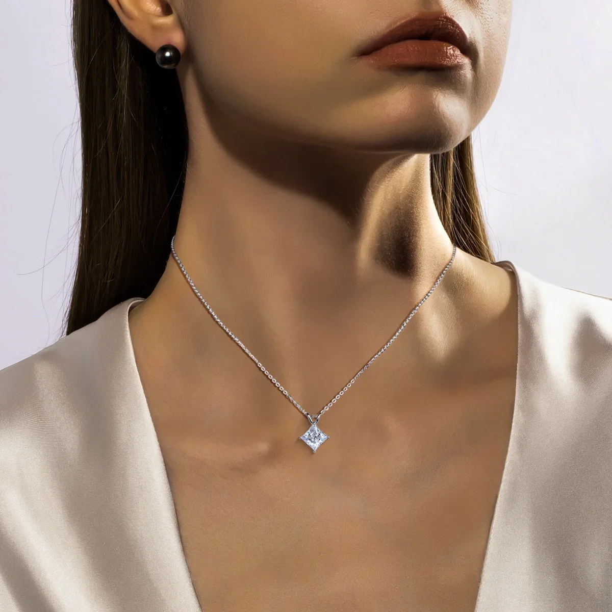 FCGJHW 2 karat/3 karat/4 karat - Moissanite Pendant Necklace Solitaire incelemesi ve fiyatı