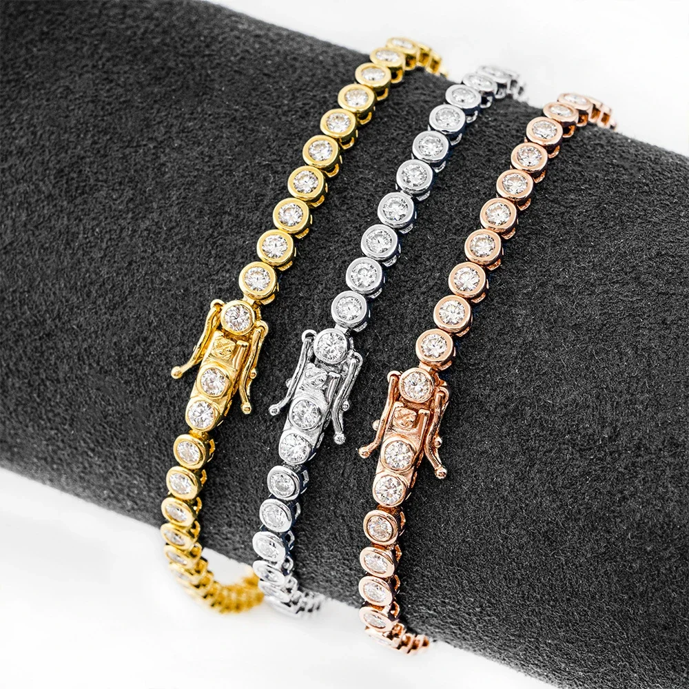 EWYA köpüklü 0.1ct 3mm GRA ten - Moissanite Tennis Bracelet 925 Sterling incelemesi ve fiyatı