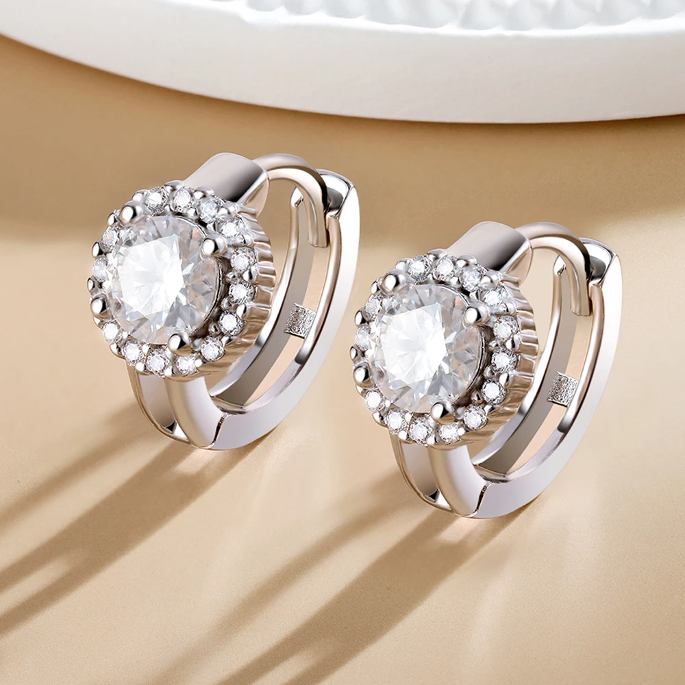 Serenity 0,5 karat 1 karat Yuv - Moissanite Stud Earrings Round Cut 1Ct incelemesi ve fiyatı