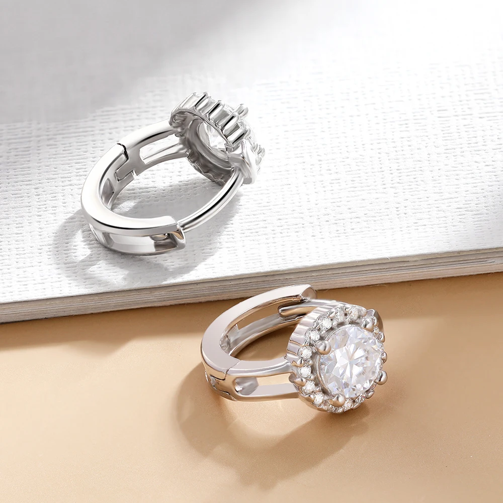 Serenity 0,5 karat 1 karat Yuv - Moissanite Stud Earrings Round Cut 1Ct incelemesi ve fiyatı