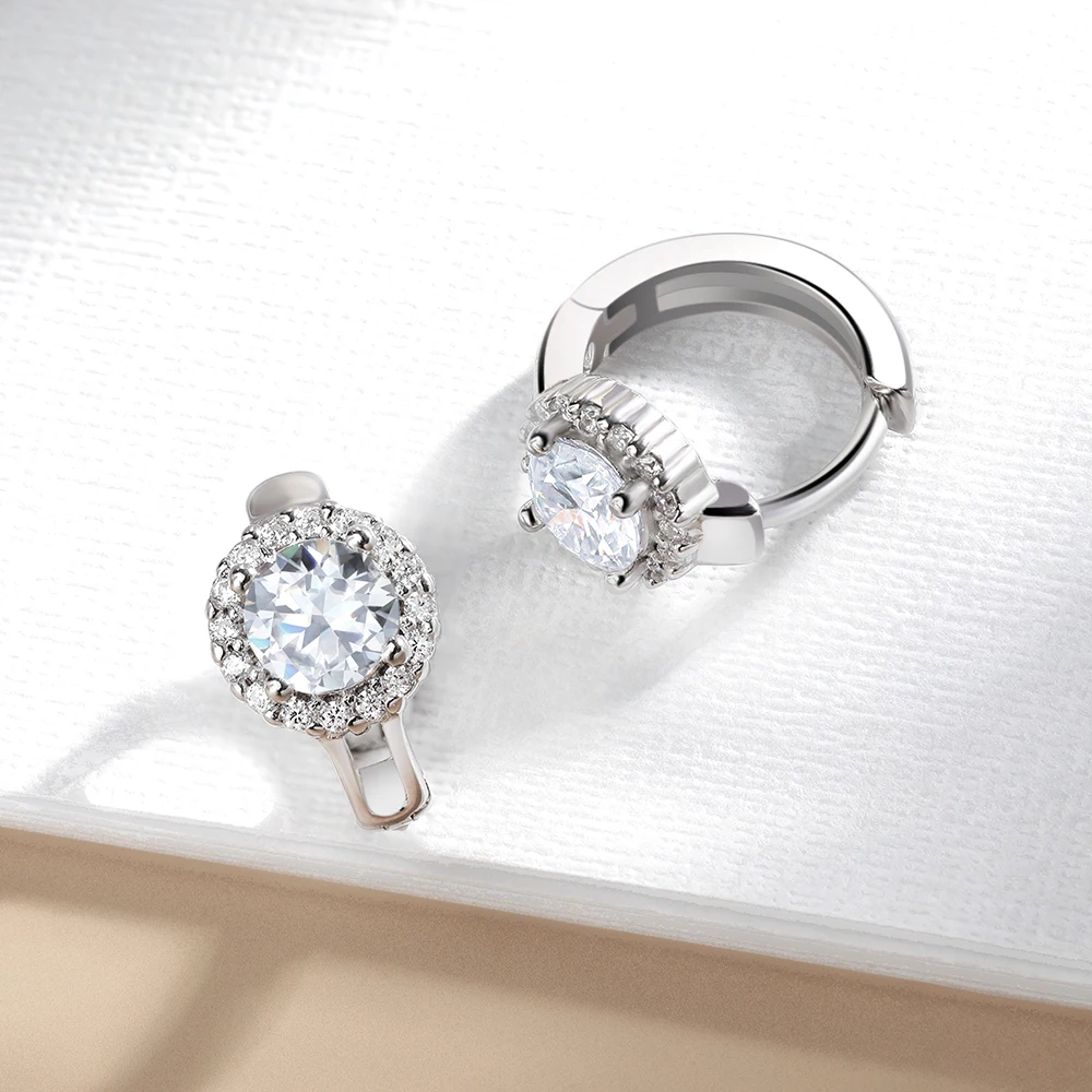 Serenity 0,5 karat 1 karat Yuv - Moissanite Stud Earrings Round Cut 1Ct incelemesi ve fiyatı