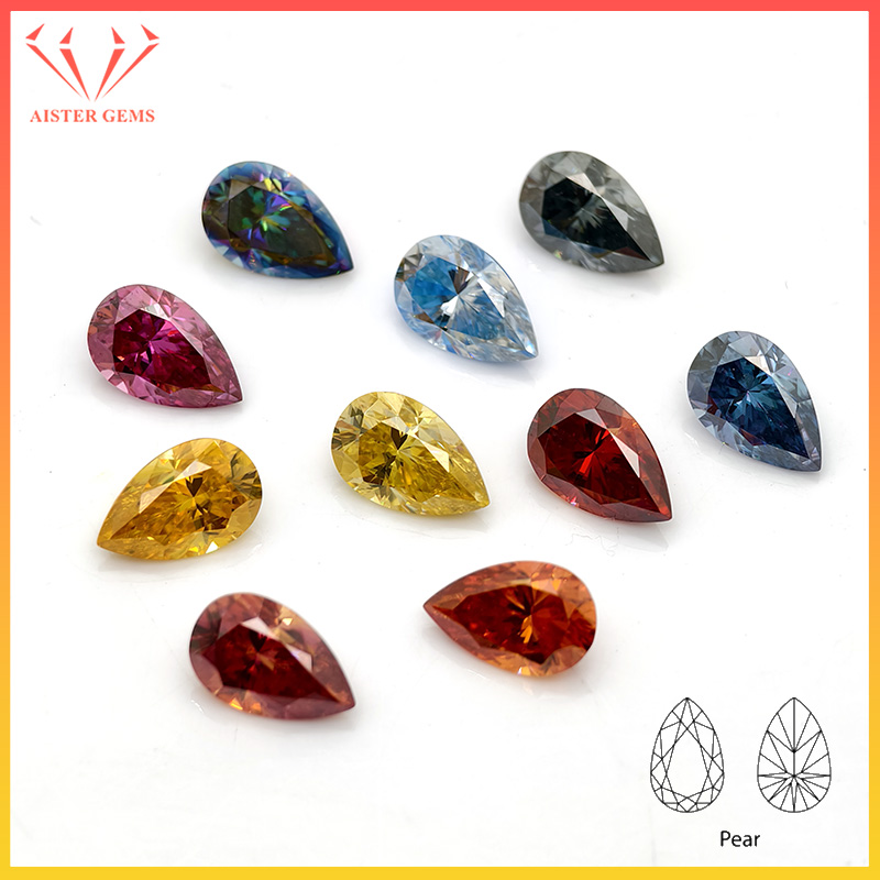 Yeni Renkli Armut Kesim Mozani - Gra Certificate Loose Moissanite Stone incelemesi ve fiyatı