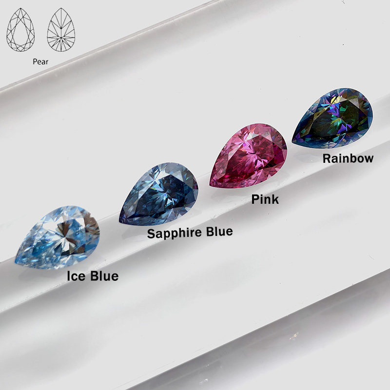 Yeni Renkli Armut Kesim Mozani - Gra Certificate Loose Moissanite Stone incelemesi ve fiyatı