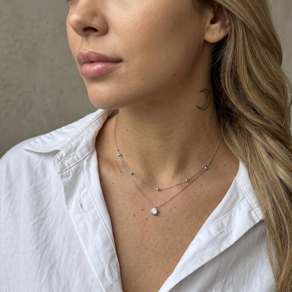 OXTAO Çift Katmanlı Moissanite - Moissanite Pendant Necklace Solitaire incelemesi ve fiyatı