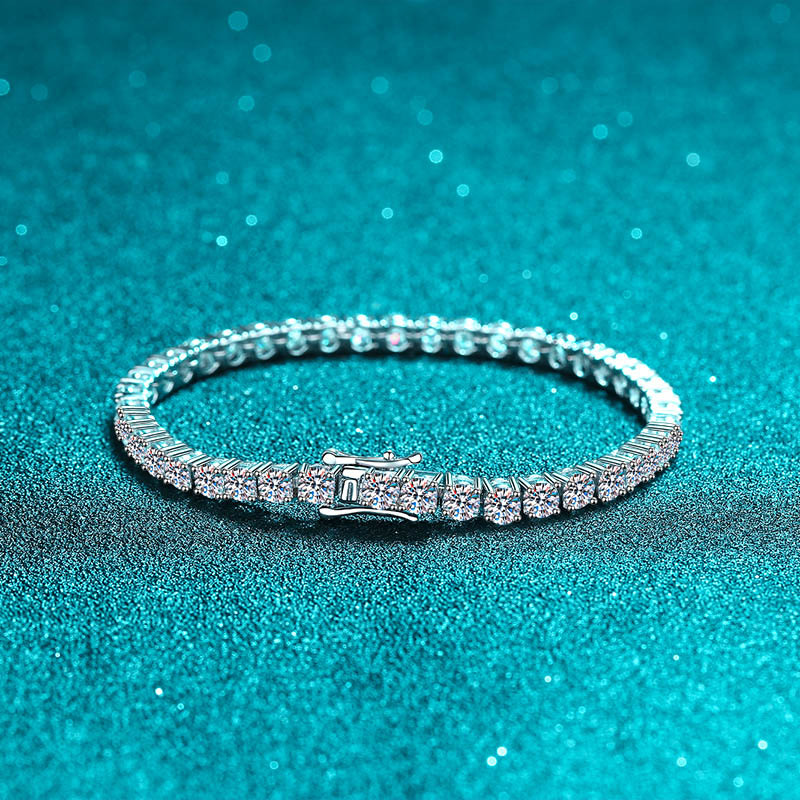 100% S925 Gümüş 2-6mm Gerçek M - Moissanite Tennis Bracelet 925 Sterling incelemesi ve fiyatı