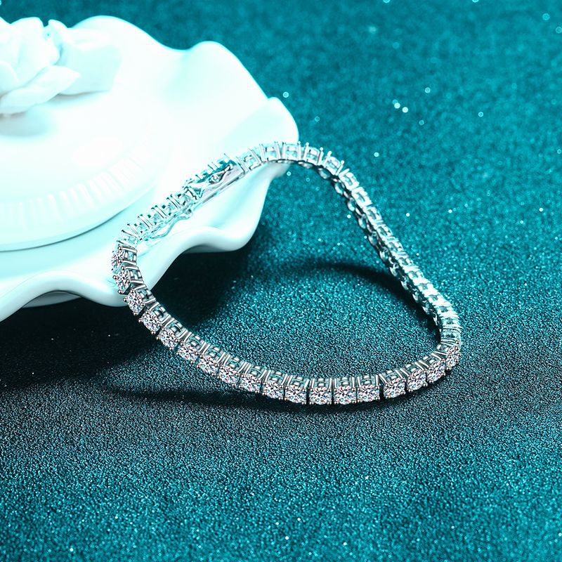 100% S925 Gümüş 2-6mm Gerçek M - Moissanite Tennis Bracelet 925 Sterling incelemesi ve fiyatı