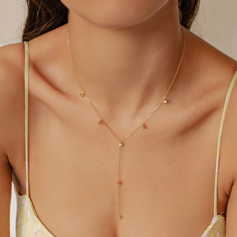 Anziw 3mm Mozanit Y Zincir Kol - Moissanite Pendant Necklace Solitaire incelemesi ve fiyatı