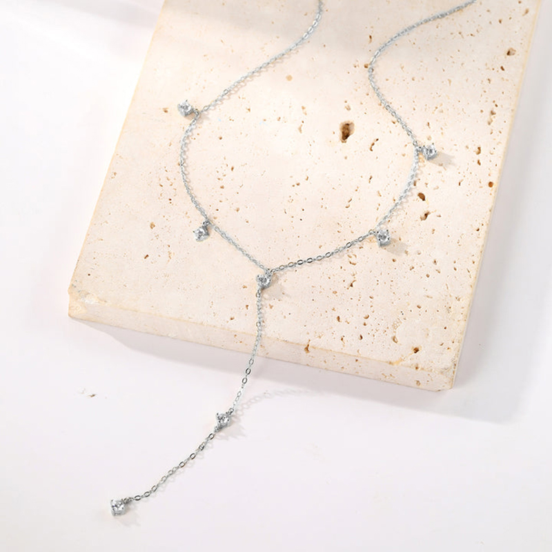 Anziw 3mm Mozanit Y Zincir Kol - Moissanite Pendant Necklace Solitaire incelemesi ve fiyatı