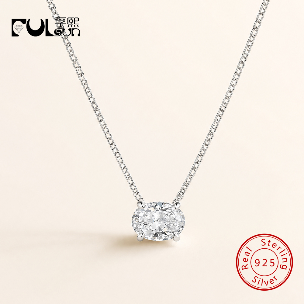 925 Ayar Gümüş, Oval Kesim Moi - Moissanite Pendant Necklace Solitaire incelemesi ve fiyatı