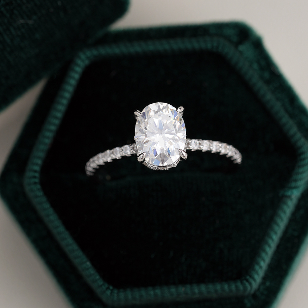 Lüks 925 Ayar Gümüş 1/2/3 Kara - Moissanite Engagement Ring 2 Carat D Vvs1 incelemesi ve fiyatı