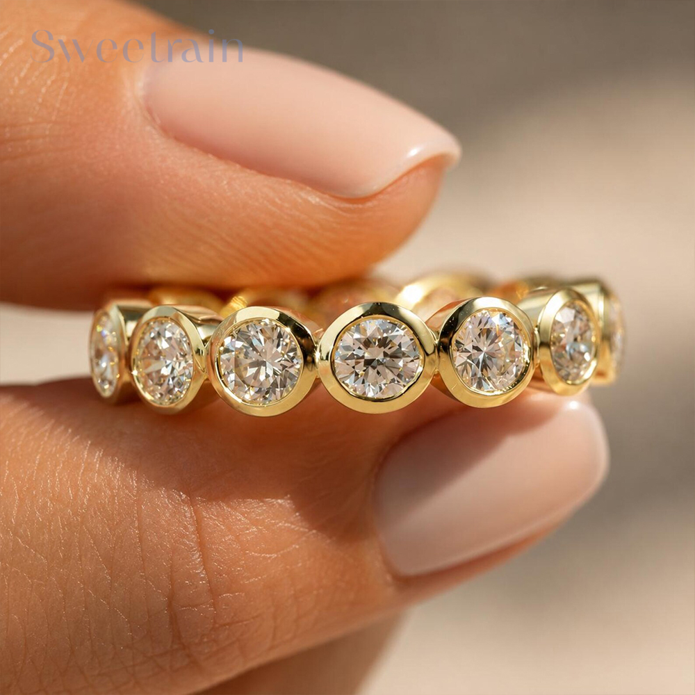 3 mm'lik Her Bir Taşlı Moissan - Moissanite Eternity Band Ring Stackable incelemesi ve fiyatı