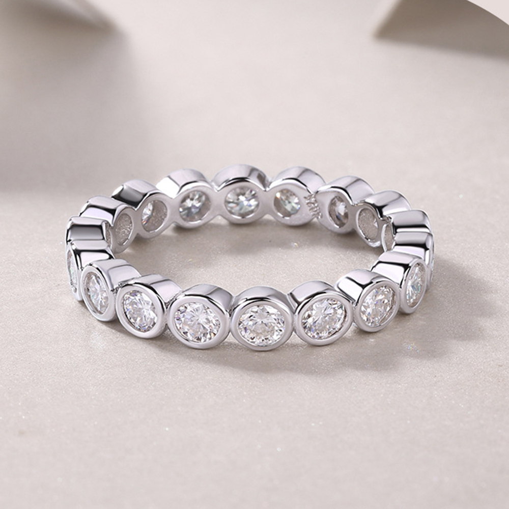 3 mm'lik Her Bir Taşlı Moissan - Moissanite Eternity Band Ring Stackable incelemesi ve fiyatı