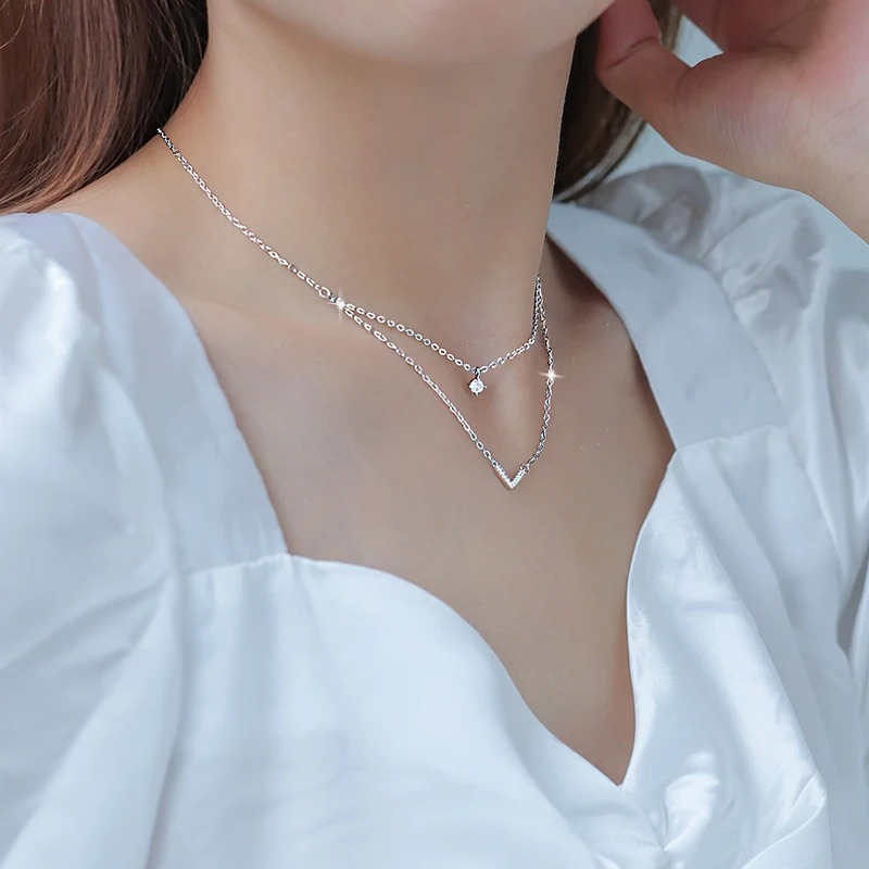 Anziw V Mektup 5mm Mozanit Kol - Moissanite Pendant Necklace Solitaire incelemesi ve fiyatı