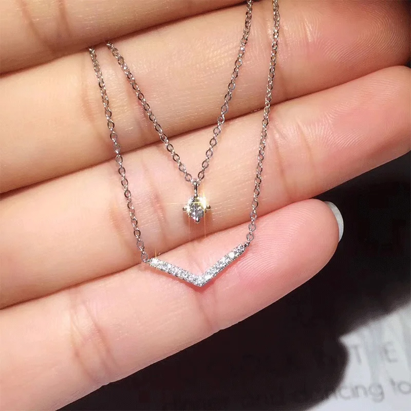 Anziw V Mektup 5mm Mozanit Kol - Moissanite Pendant Necklace Solitaire incelemesi ve fiyatı