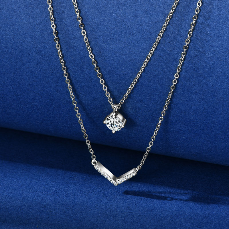 Anziw V Mektup 5mm Mozanit Kol - Moissanite Pendant Necklace Solitaire incelemesi ve fiyatı