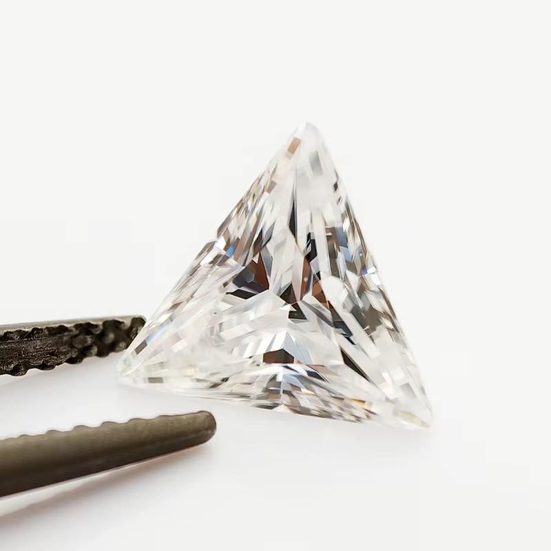 Yeni Beyaz Üçgen Kesim Mozanit - Gra Certificate Loose Moissanite Stone incelemesi ve fiyatı