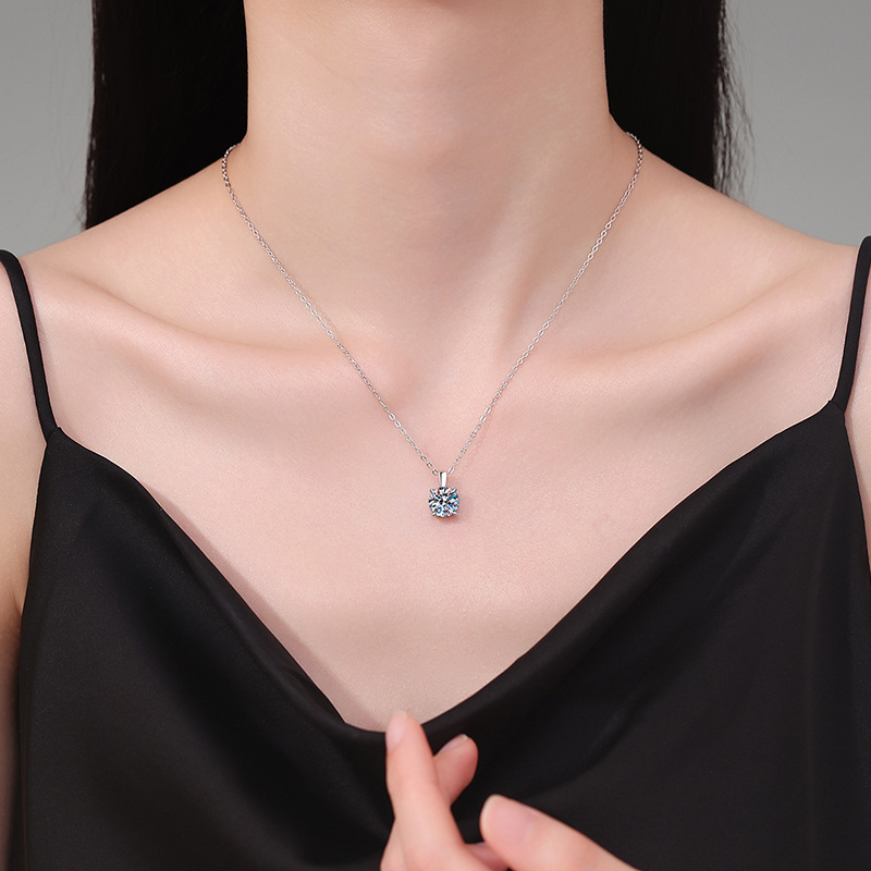 Platin PT950 18K Altın Kolye,  - Moissanite Pendant Necklace Solitaire incelemesi ve fiyatı