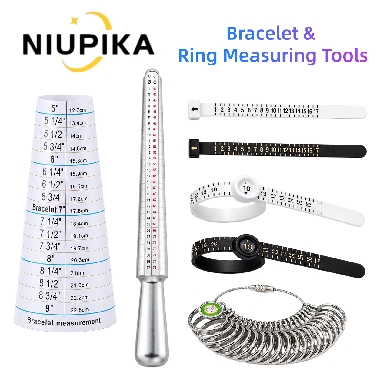 NIUPIKA Profesyonel Metal Yüzü - Ring Sizer Measuring Tool Mandrel Set incelemesi ve fiyatı