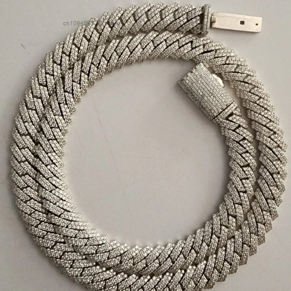 10mm Özelleştirilebilir Buzlu  - Moissanite Cuban Link Chain Iced Out incelemesi ve fiyatı