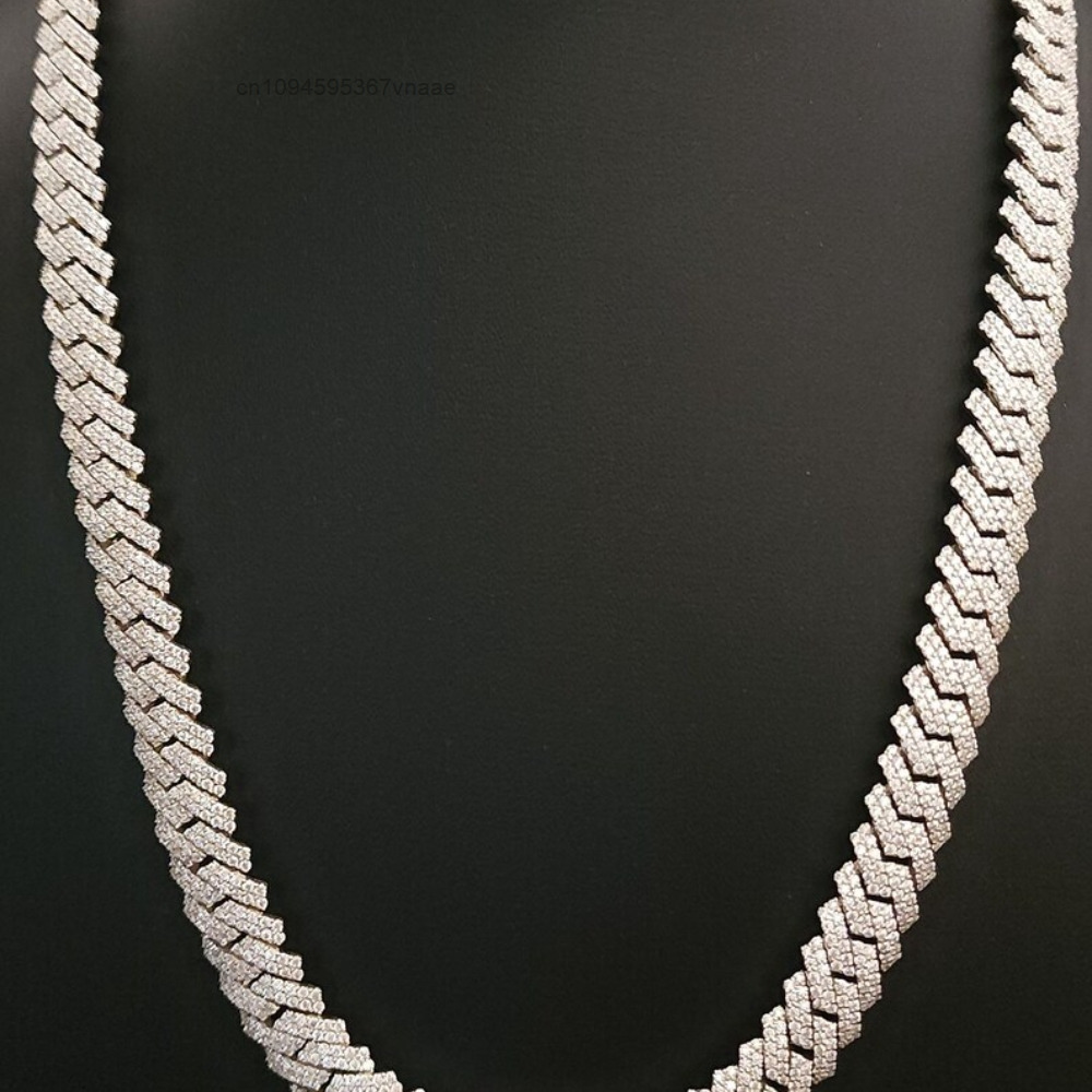 10mm Özelleştirilebilir Buzlu  - Moissanite Cuban Link Chain Iced Out incelemesi ve fiyatı