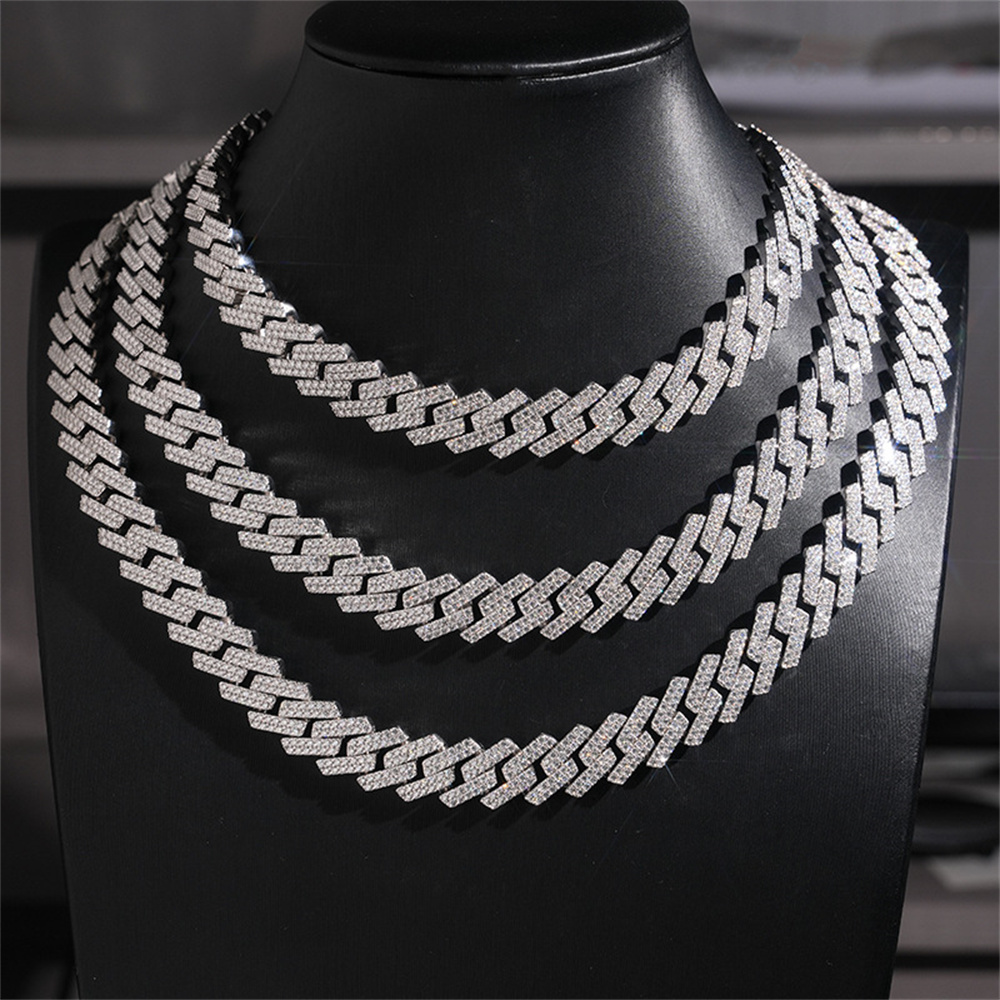 15 mm Icedminer Tam Moissanit  - Moissanite Cuban Link Chain Iced Out incelemesi ve fiyatı