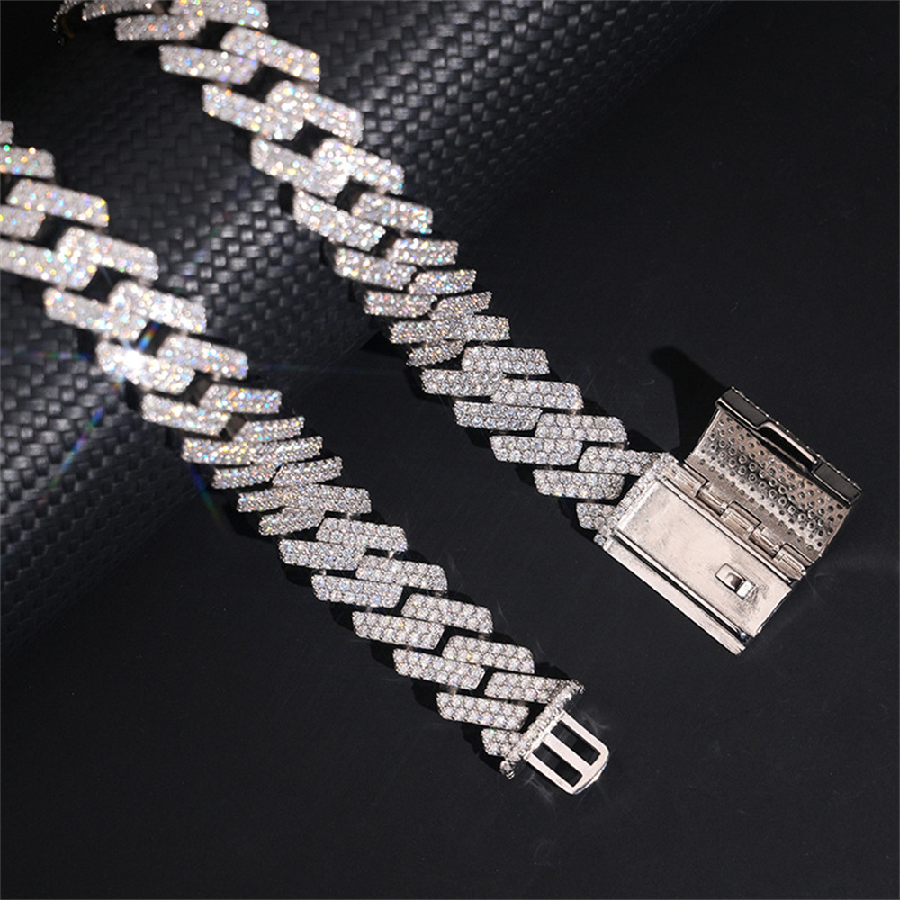 15 mm Icedminer Tam Moissanit  - Moissanite Cuban Link Chain Iced Out incelemesi ve fiyatı