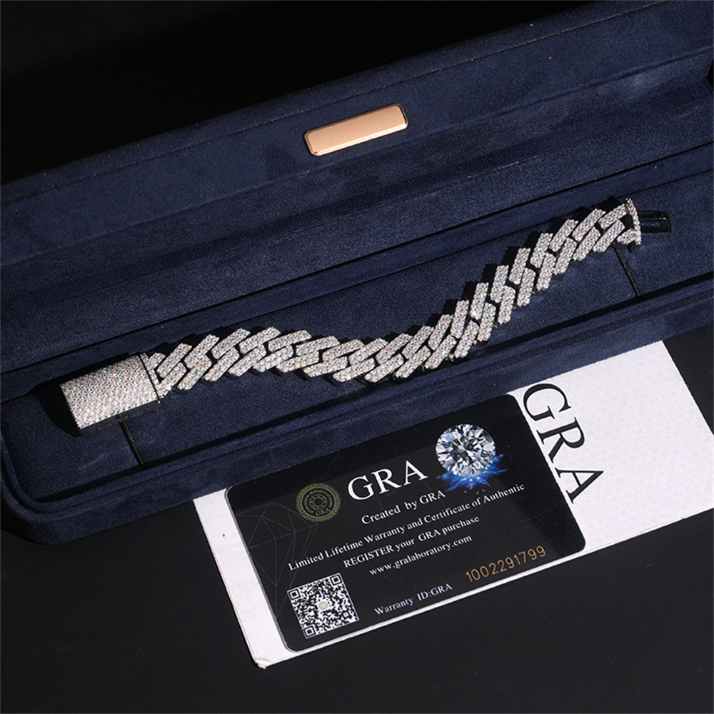 15 mm Icedminer Tam Moissanit  - Moissanite Cuban Link Chain Iced Out incelemesi ve fiyatı