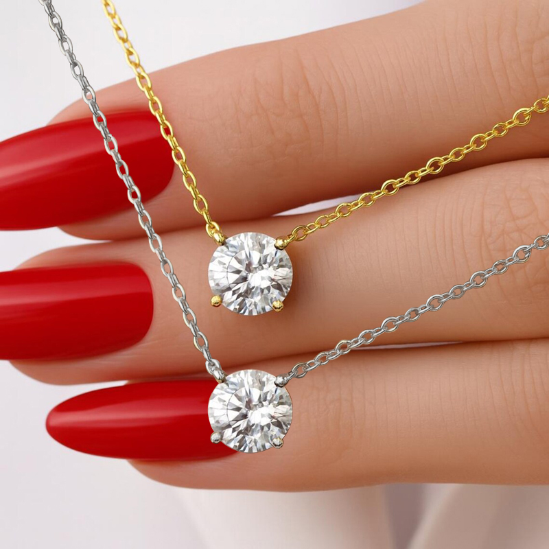 Rrjzz 0.5-5CT Mozanit Kolye Ko - Moissanite Pendant Necklace Solitaire incelemesi ve fiyatı