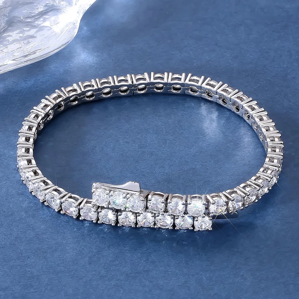 3mm 4mm Mozanit Tenis Bilezikl - Moissanite Tennis Bracelet 925 Sterling incelemesi ve fiyatı