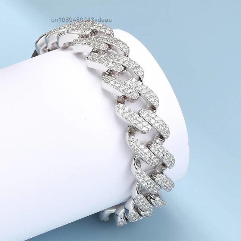 14mm Küba Bağlantılı Bileklik  - Moissanite Cuban Link Chain Iced Out incelemesi ve fiyatı